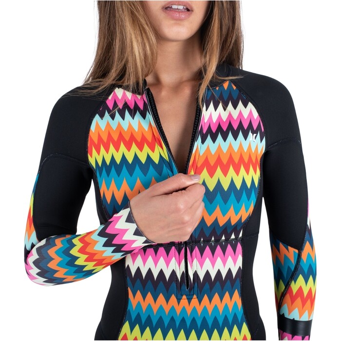 2024 Hurley Mujer Advant 2mm Front Zip Traje De Primavera WSS0013202 - Chevron